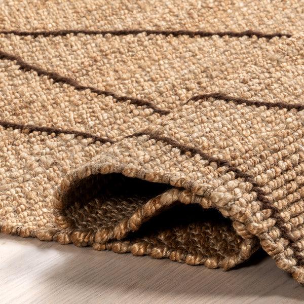 Nuloom Calanthe Abstract Geometric Jute Area Rug Natural