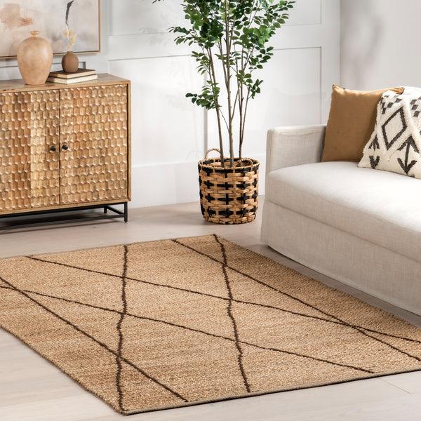 Nuloom Calanthe Abstract Geometric Jute Area Rug Natural
