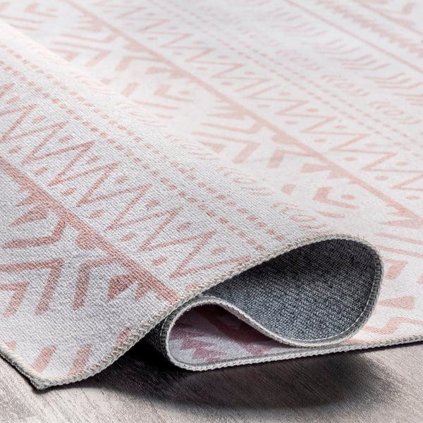 Nuloom Calia Machine Washable Aztec Bands Area Rug Pink