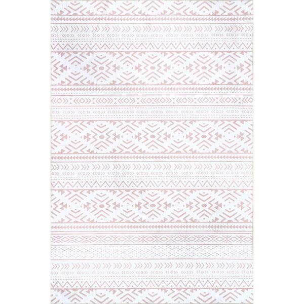 nuloom Calia Machine Washable Aztec Bands Area Rug Pink