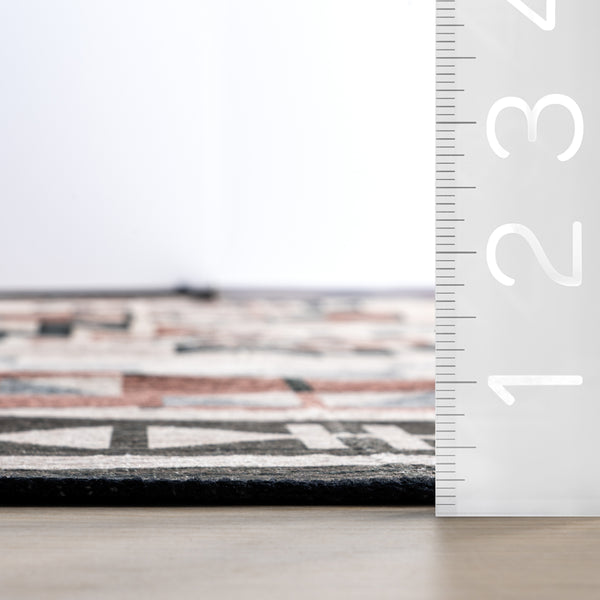 Nuloom Calli SplashGuard Southwestern Machine Washable Area Rug Beige