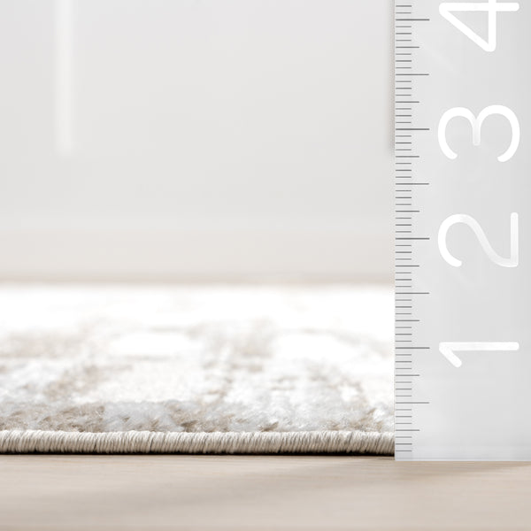 Nuloom Cambria Geometric Machine Washable Area Rug Light Beige