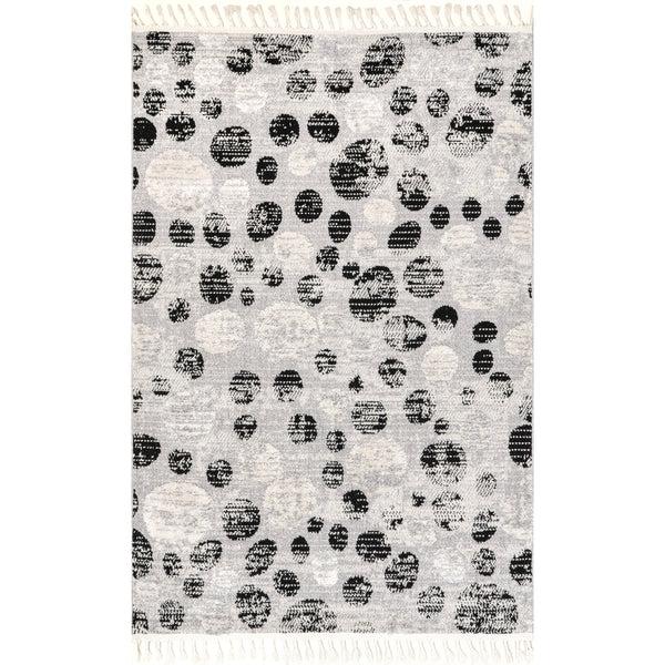 nuloom Carli Modern Pebble Tasseled Area Rug Light Gray