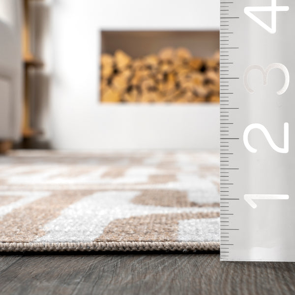 Nuloom Carmel Transitional Machine Washable Area Rug Beige