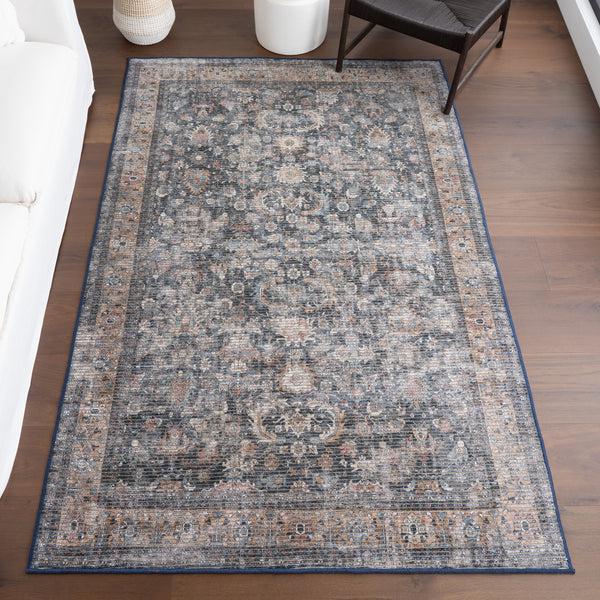Nuloom Carmela Medallion Machine Washable Area Rug Dark Grey