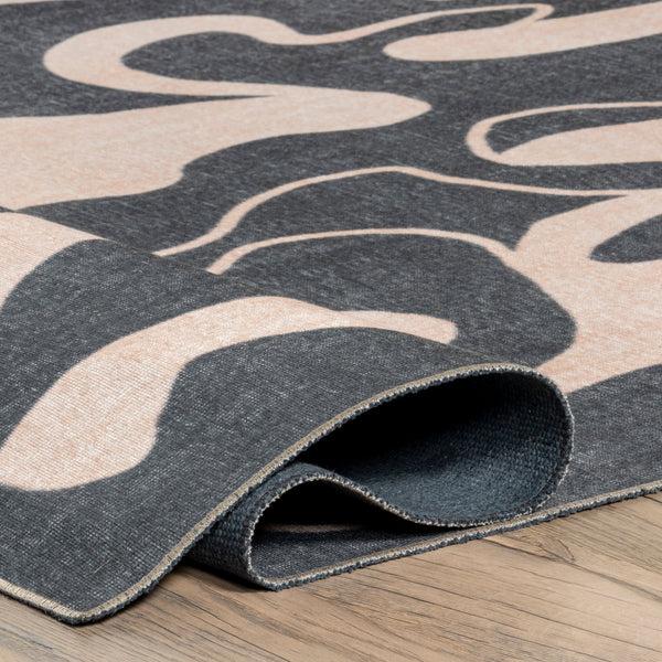 Nuloom Carole Abstract Machine Washable Area Rug Beige