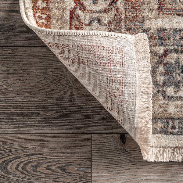 Nuloom Carolina Fading Tribal Medallion Fringe Area Rug Beige