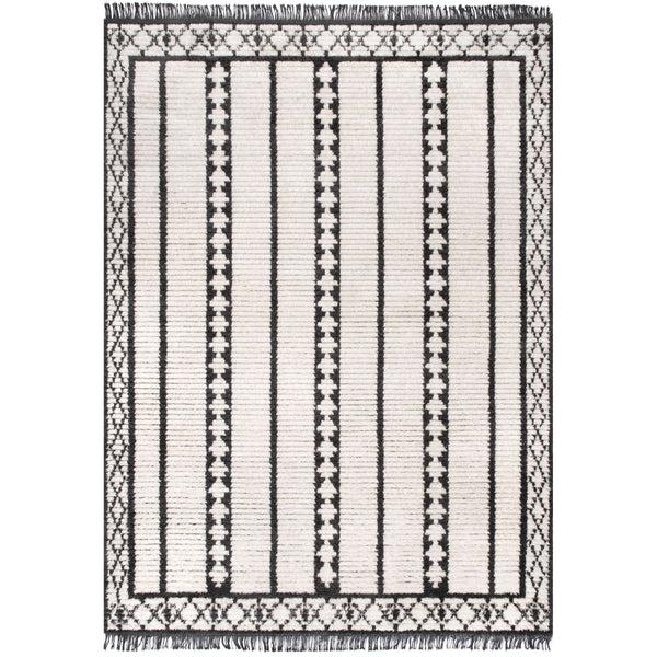 nuloom Caroline Tribal Stripe Soft Shag Fringe Area Rug Beige