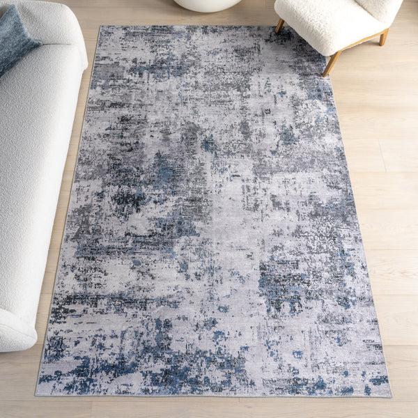 Nuloom Carson SplashGuard Machine Washable Area Rug Blue Grey