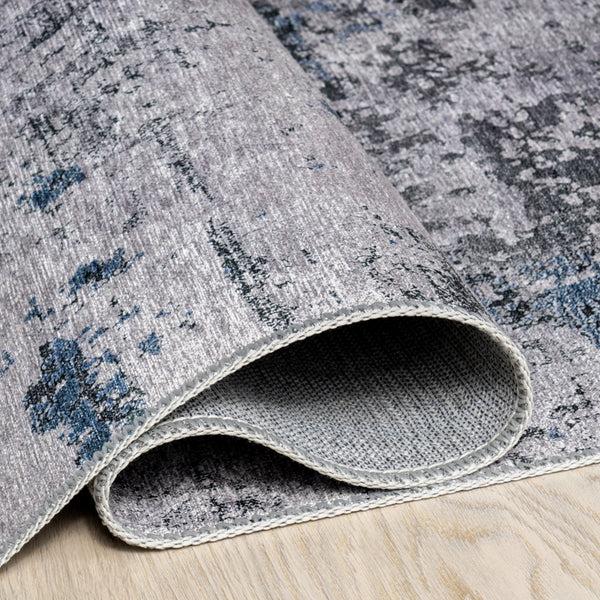 Nuloom Carson SplashGuard Machine Washable Area Rug Blue Grey