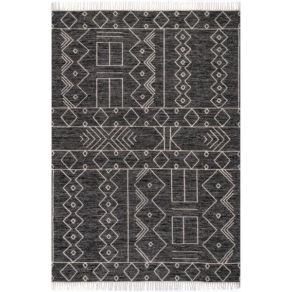 nuloom Cassie Cotton Flatweave Tribal Tassel Area Rug Grey