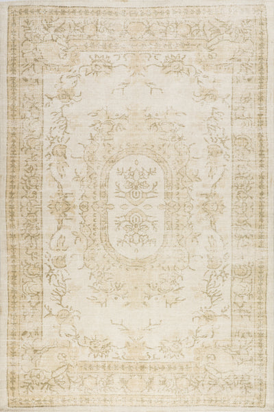 nuloom Castellan Medallion Wool and Cotton Area Rug Beige