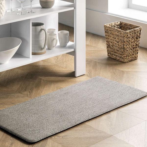 Nuloom Casual Braided Anti Fatigue Kitchen Or Laundry Room Comfort Mat Light Gray