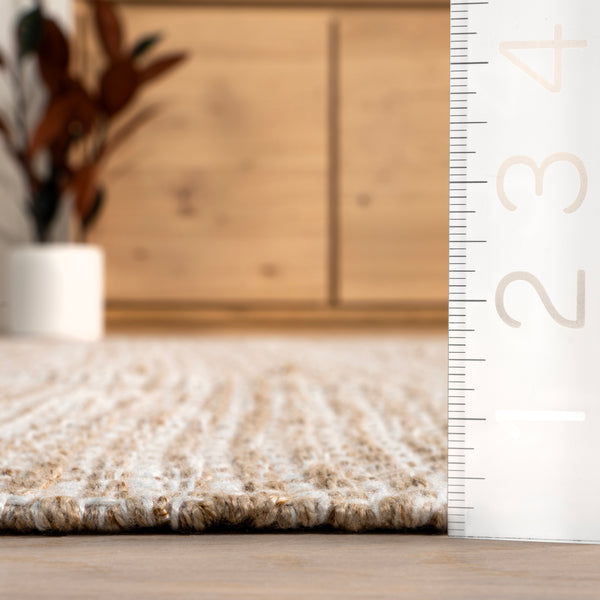 Nuloom Catherine Solid Farmhouse Fringe Area Rug Beige