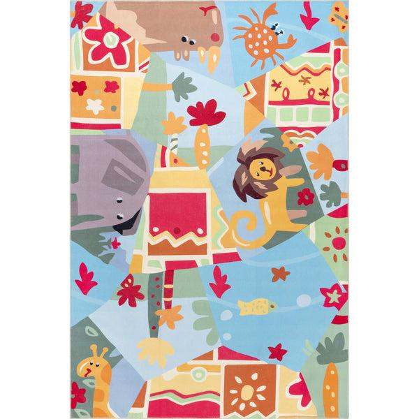nuloom Catherine Zoo Animals Kids Washable Area Rug Multi