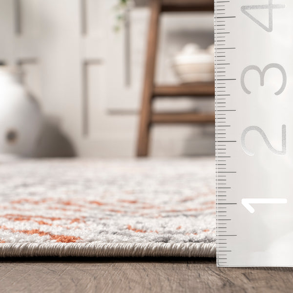 Nuloom Cathrine Geometric Distressed Area Rug Light Gray