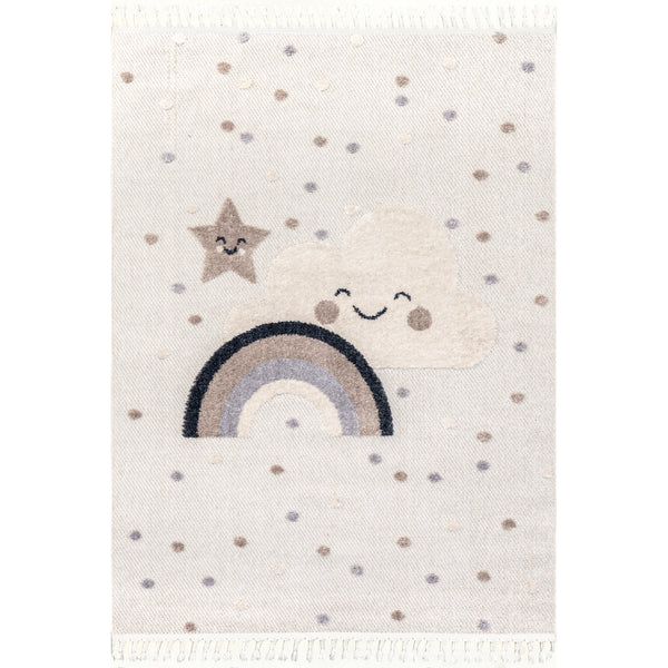 nuloom Catlin Sweet Dreams High/Low Kids Area Rug Beige