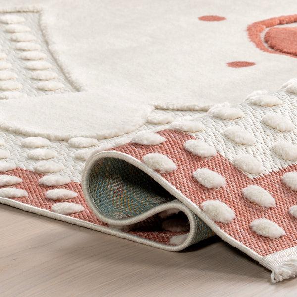 Nuloom Cecelia Polar Bear Kids Fringe Area Rug Brick