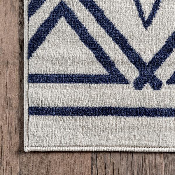 Nuloom Cecilia Geometric Tribal Bands Area Rug Blue