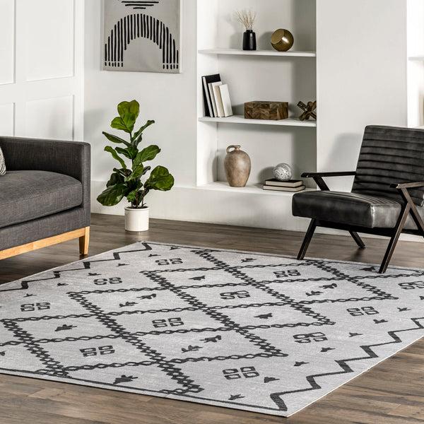 Nuloom Celesta Bohemian Trellis Machine Washable Area Rug Ivory