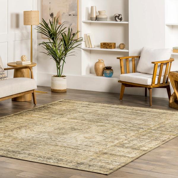 Nuloom Chana Printed Framed Trellis Flatweave Beige