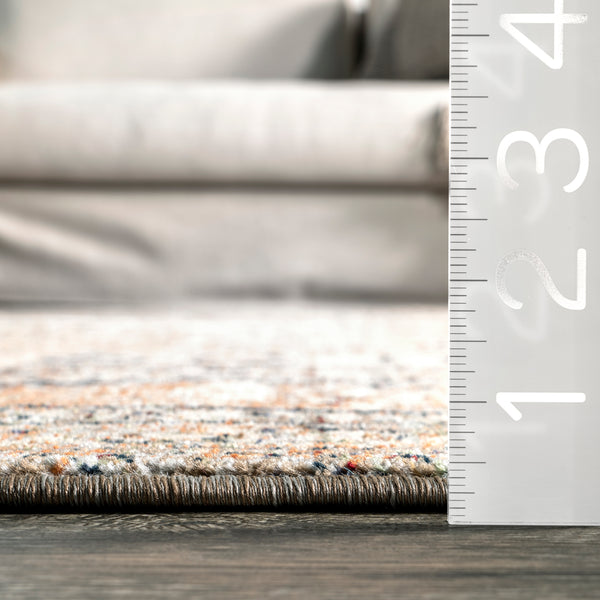 Nuloom Charvi Distressed Medallion Fringe Area Rug Multicolor