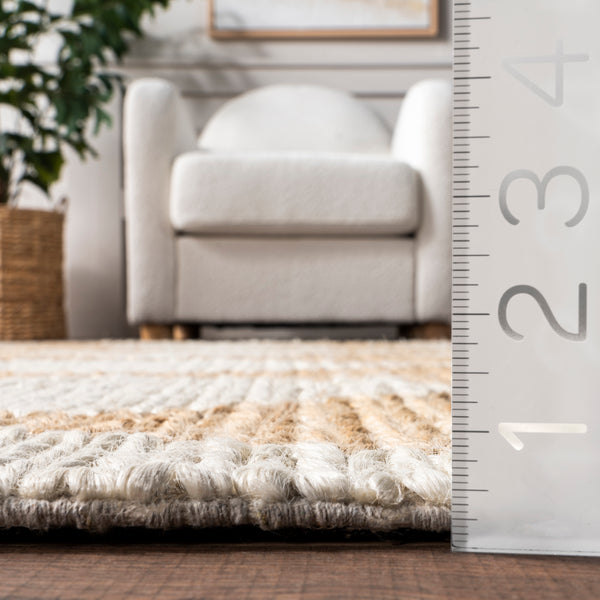 Nuloom Chaya Diamond Striped Jute Blend Area Rug Natural