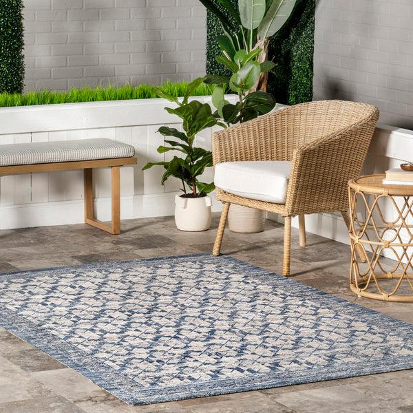 Nuloom Chaya Geometric Machine Washable Indoor/Outdoor Area Rug Blue