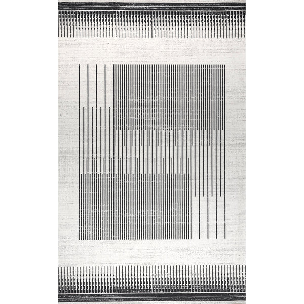 nuloom Chelsea Machine Washable Modern Abstract Line Area Rug Gray