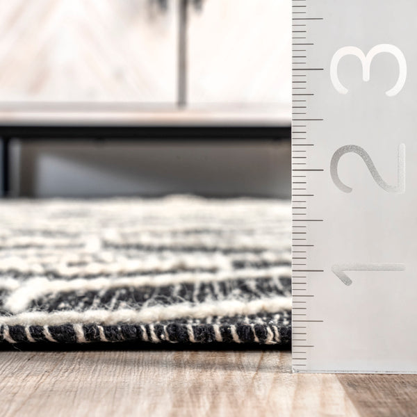 Nuloom Cheryl Cotton Flatweave Diamond Trellis Tassel Area Rug Grey