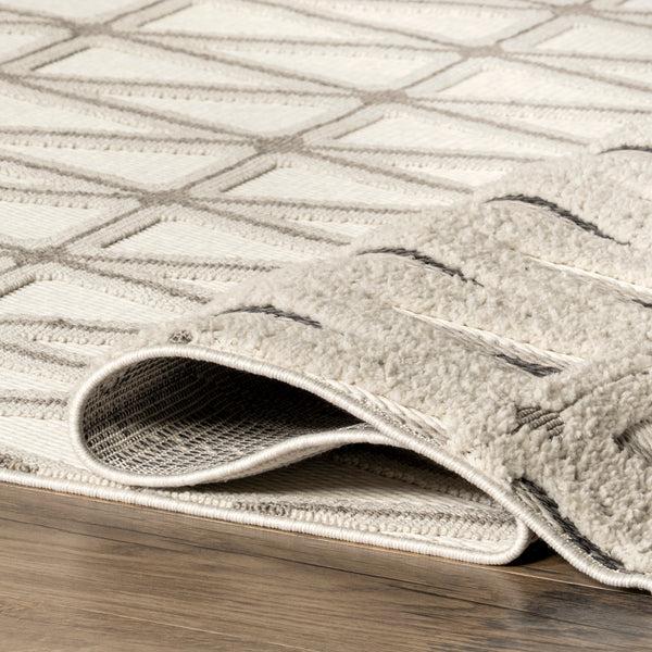 Nuloom Chia Modern Moroccan Tasseled Area Rug Beige