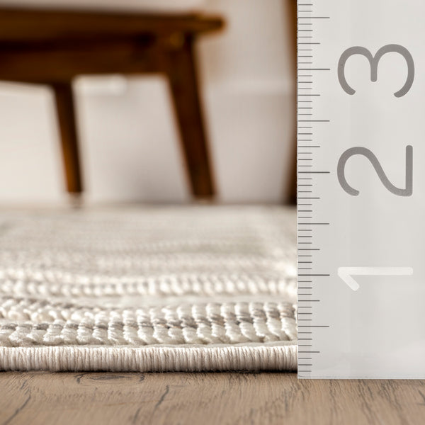 Nuloom Chia Modern Moroccan Tasseled Area Rug Beige