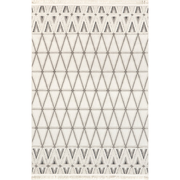 nuloom Chia Modern Moroccan Tasseled Area Rug Beige
