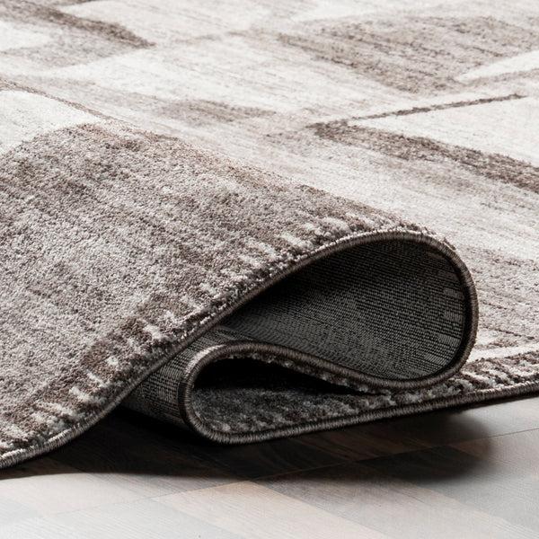 Nuloom Chrissie Abstract Shapes Fringe Area Rug Gray
