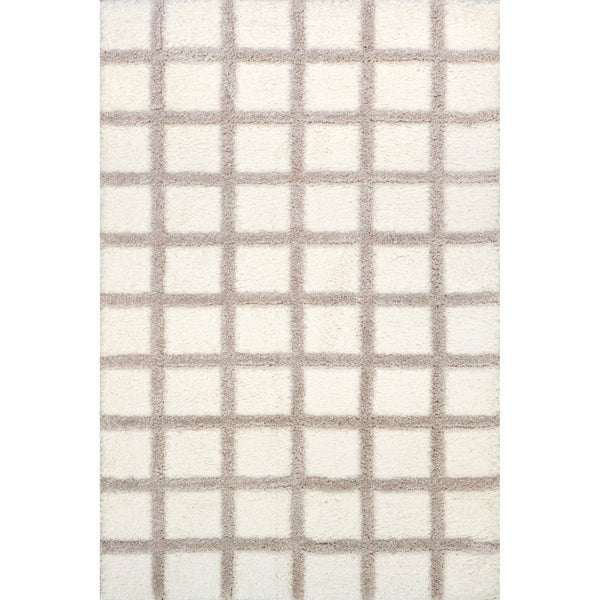 nuloom Christabel Checkered High-Low Shag Area Rug Beige
