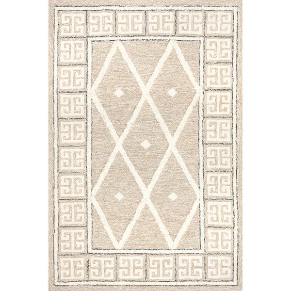 nuloom Cilla Transitional Diamond Wool Area Rug Beige