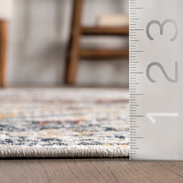 Nuloom Clarabelle Machine Washable Traditional Diamonds Area Rug Blue