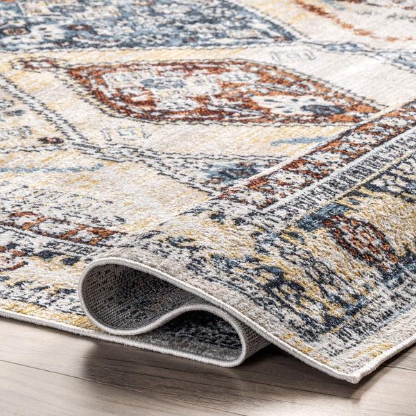 Nuloom Clarabelle Machine Washable Traditional Diamonds Area Rug Blue