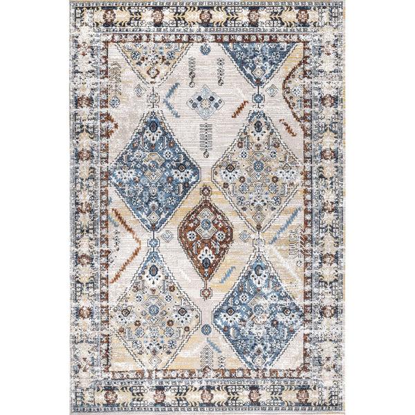 nuloom Clarabelle Machine Washable Traditional Diamonds Area Rug Blue