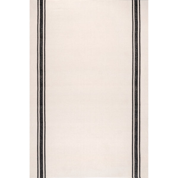 nuloom Clarissa Cotton Flatweave Casual Stripe Area Rug Ivory