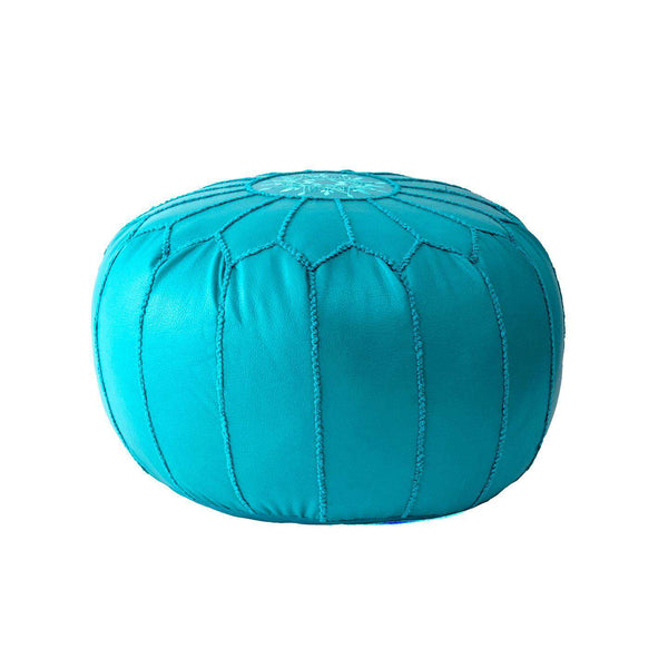 Nuloom Classic Moroccan Faux Leather Filled Ottoman Pouf Brown