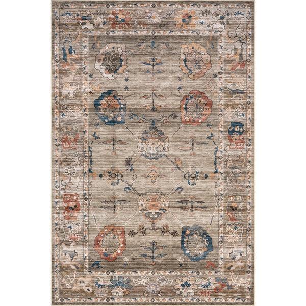 nuloom Cleora Vintage Floral Machine Washable Area Rug Dark Beige