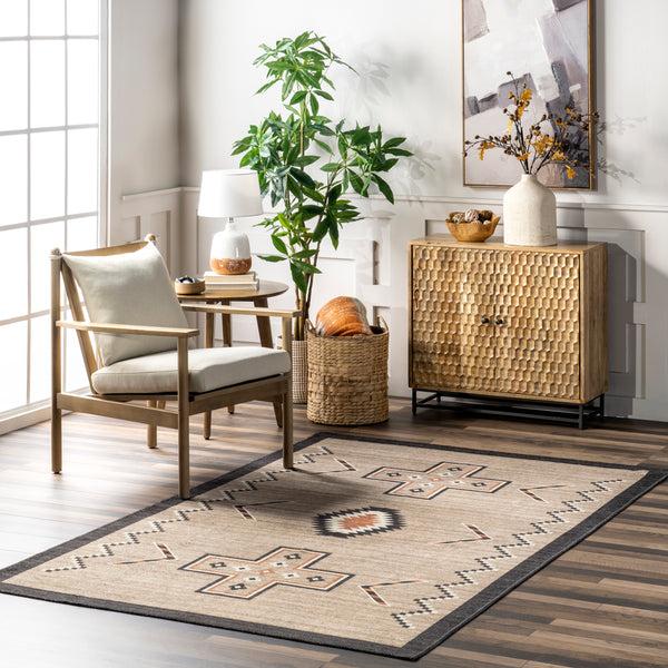 Nuloom Colbie Tribal Machine Washable Area Rug Ivory