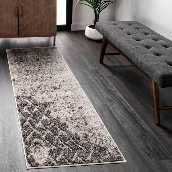 Nuloom Colette Distressed Abstract Trellis Area Rug Grey