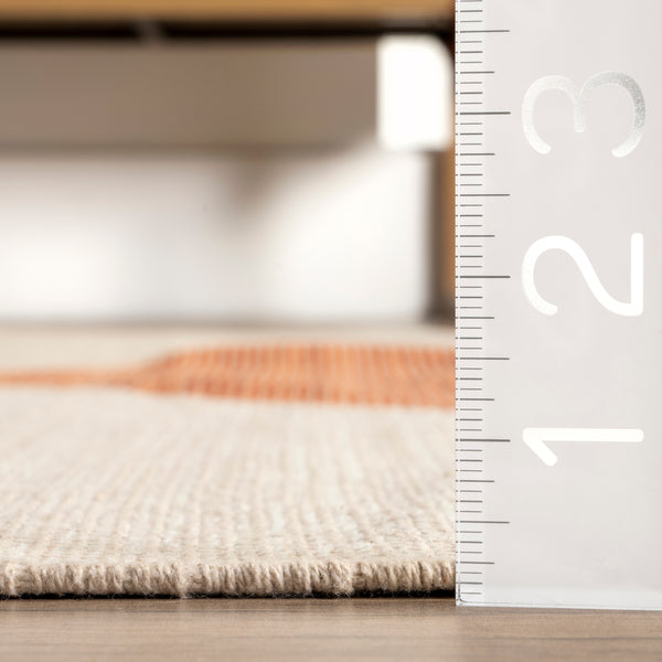 Nuloom Coralie Modern Stacked Shapes Tasseled Area Rug Ivory