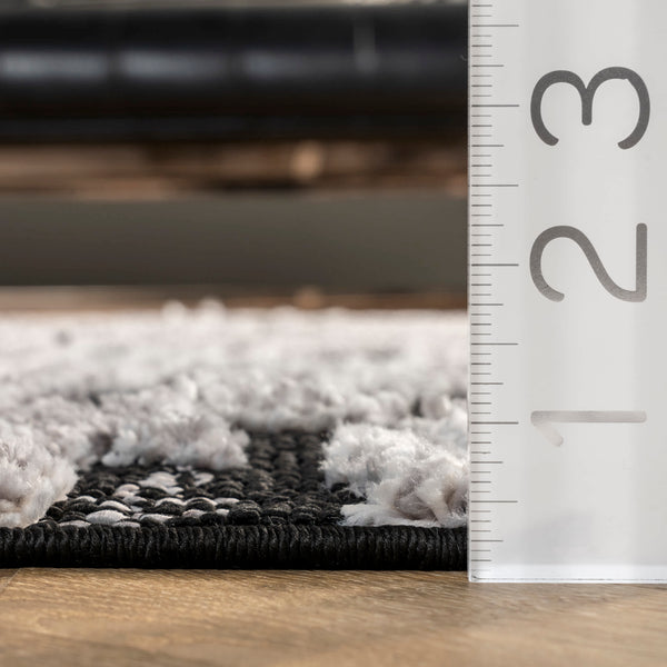 Nuloom Cosette Abstract High Low Textured Tassel Area Rug Light Grey