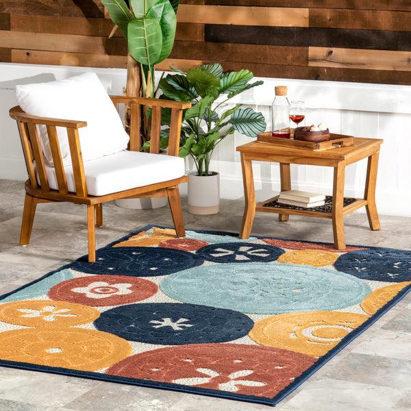 Nuloom Crissie Coastal Sand Dollar Indoor/Outdoor Area Rug Blue