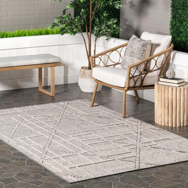 Nuloom Crissy Contemporary High-Low Indoor/Outdoor Area Rug Gray
