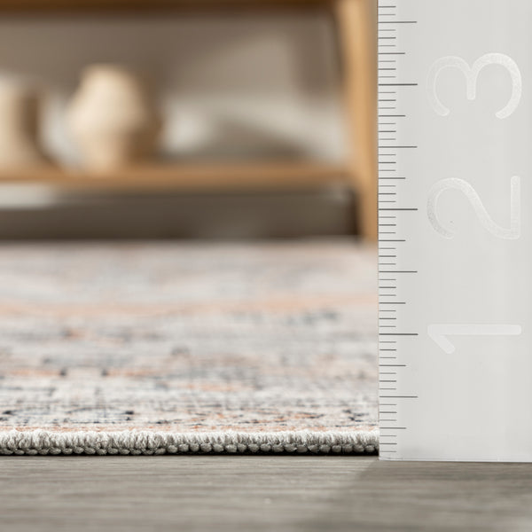 Nuloom Crysta Medallion Stain-Resistant Machine Washable Area Rug Rust