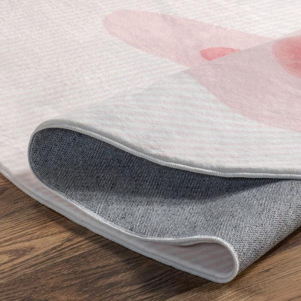 Nuloom Crystal Rabbit Kids Machine Washable Area Rug Pink